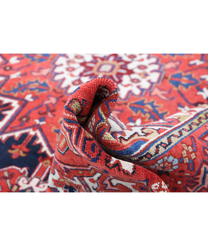 Afghan Heriz Rug 8' 10" x 10' 11" Hand-Knotted | No. AT51155