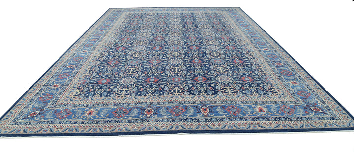 Blue Afghan Jasmine Sultani Rug 11' 10" x 17' 7" Hand-Knotted | No. AT88449