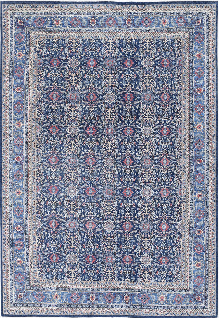 Blue Afghan Jasmine Sultani Rug 11' 10" x 17' 7" Hand-Knotted | No. AT88449