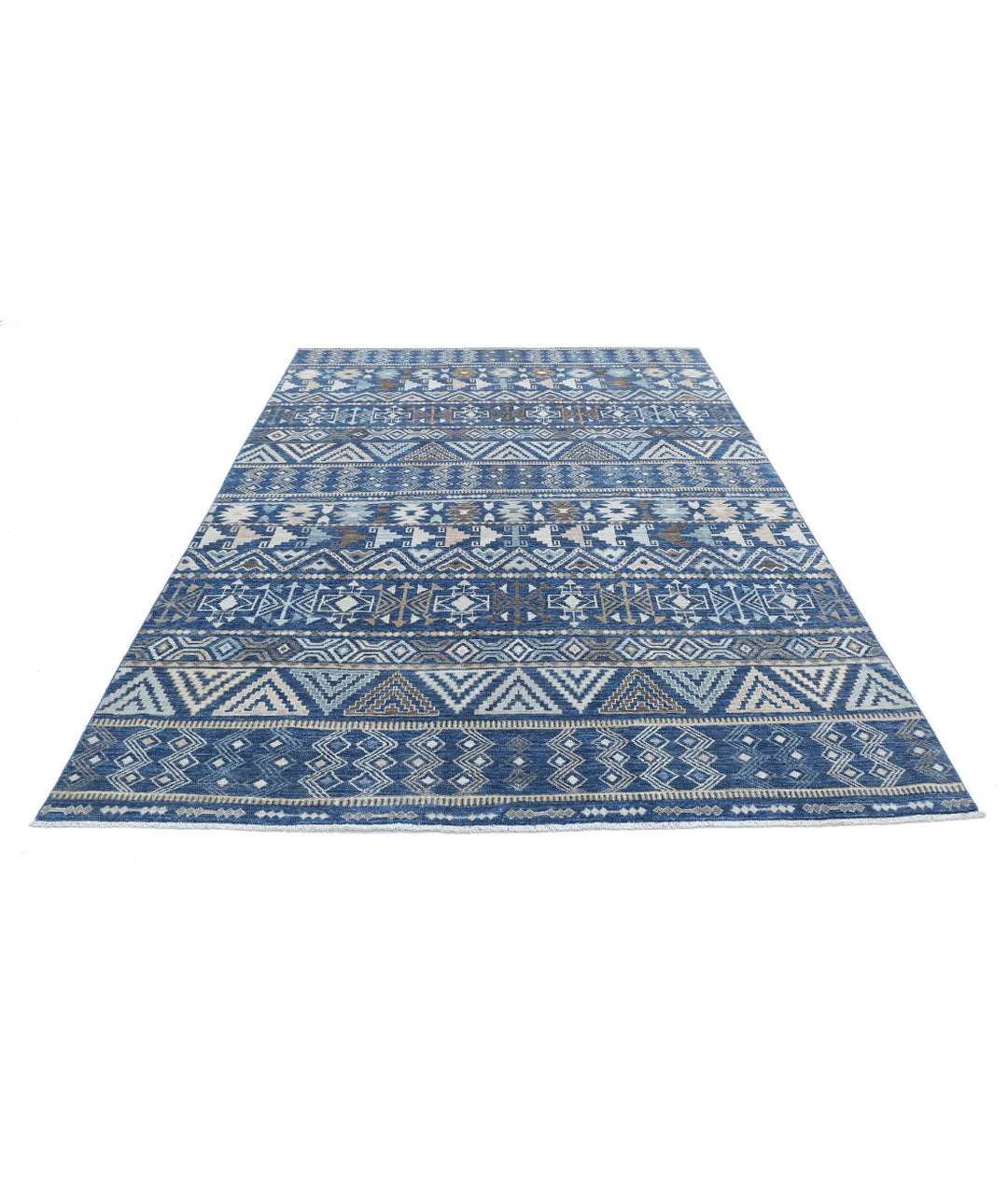Afghan Khurjeen Rug 6' 9" x 8' 5" Hand-Knotted | No. AT97544