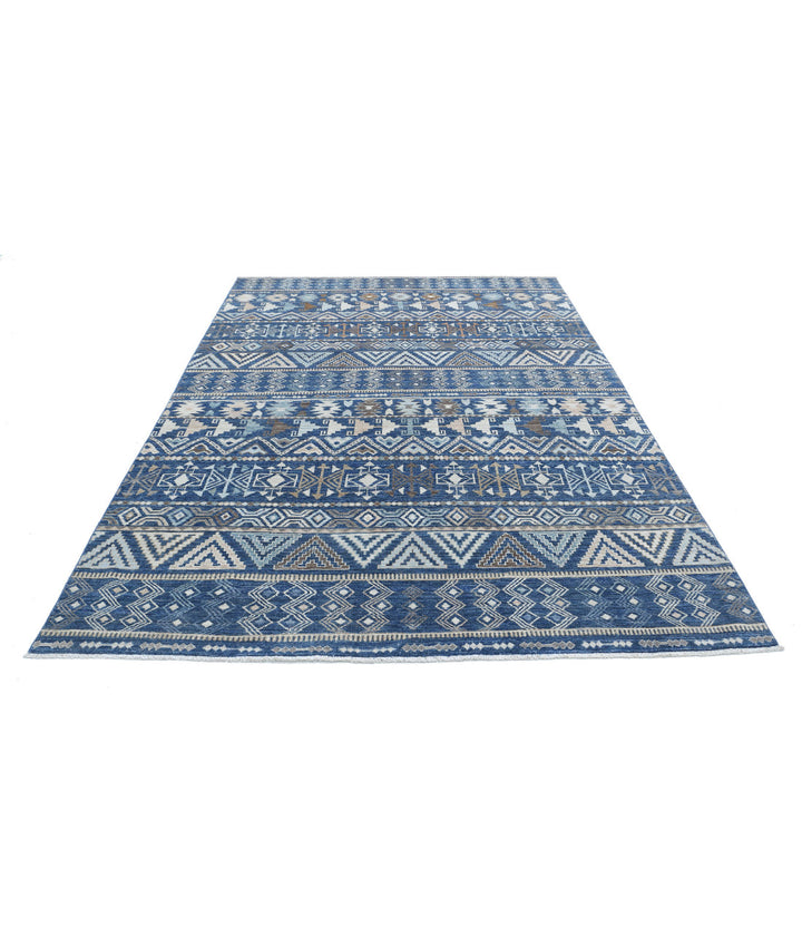Afghan Khurjeen Rug 6' 9" x 8' 5" Hand-Knotted | No. AT97544