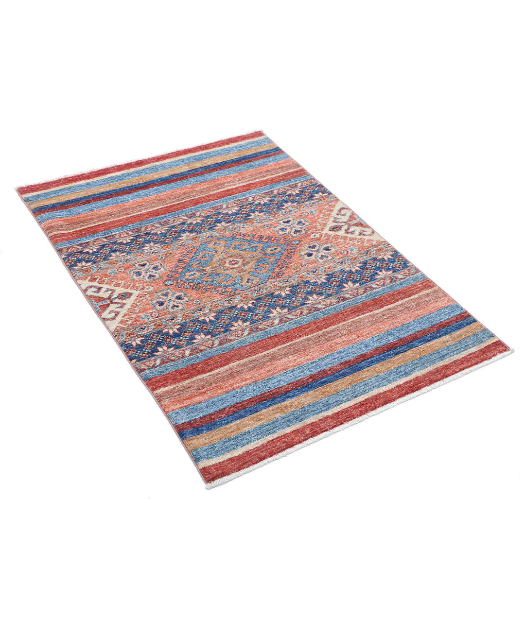 Afghan Khurjeen Rug 2' 9" x 3' 9" Hand-Knotted | No. AT20324
