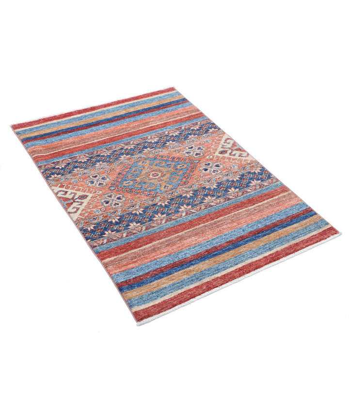 Afghan Khurjeen Rug 2' 9" x 3' 9" Hand-Knotted | No. AT20324
