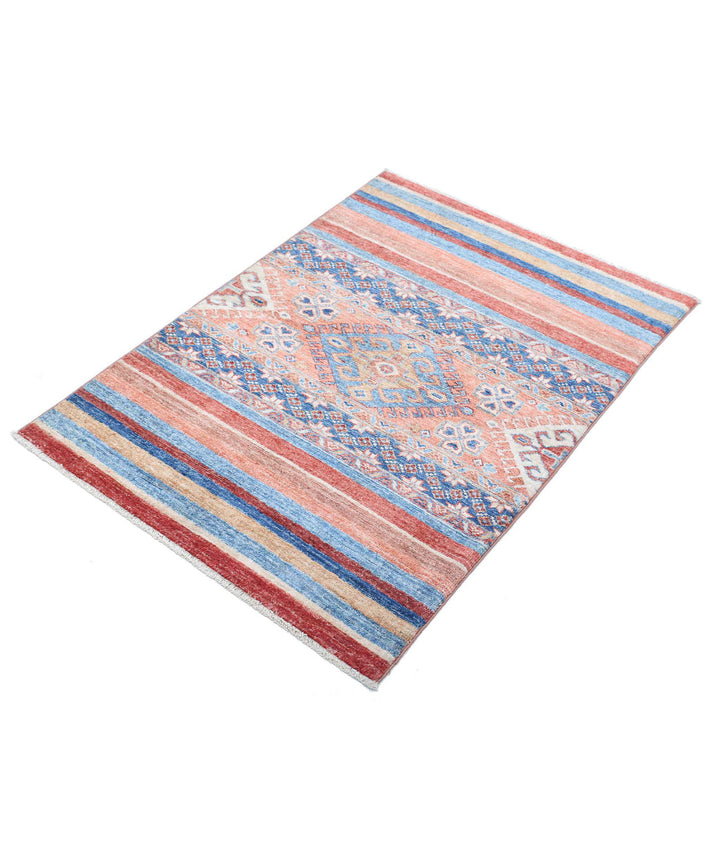 Afghan Khurjeen Rug 2' 9" x 3' 9" Hand-Knotted | No. AT20324