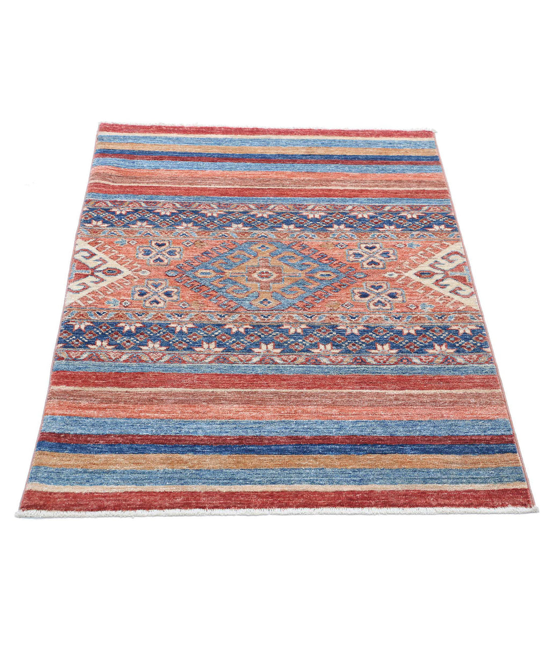 Afghan Khurjeen Rug 2' 9" x 3' 9" Hand-Knotted | No. AT20324