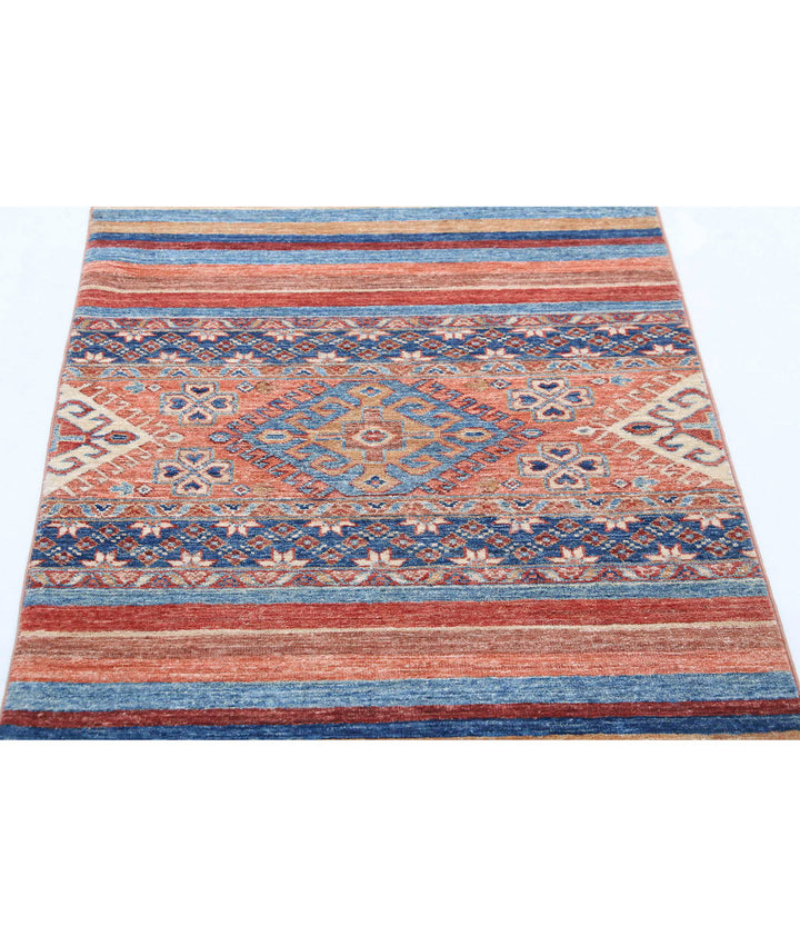 Afghan Khurjeen Rug 2' 9" x 3' 9" Hand-Knotted | No. AT20324