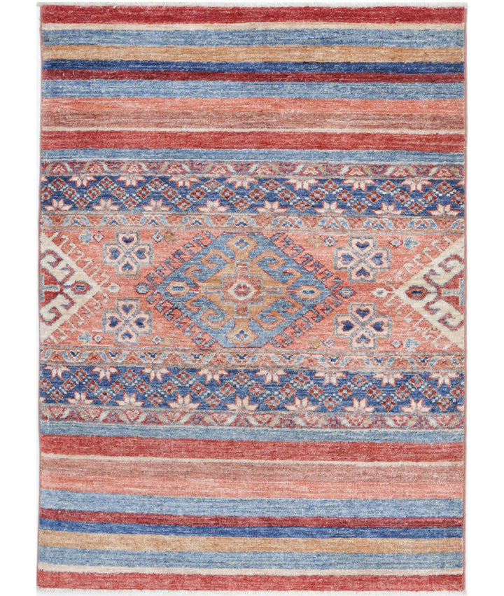 Afghan Khurjeen Rug 2' 9" x 3' 9" Hand-Knotted | No. AT20324