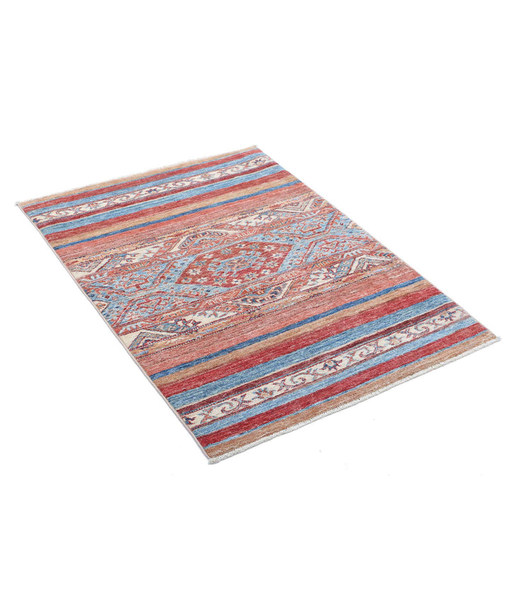 Afghan Khurjeen Rug 2' 8" x 3' 8" Hand-Knotted | No. AT57857