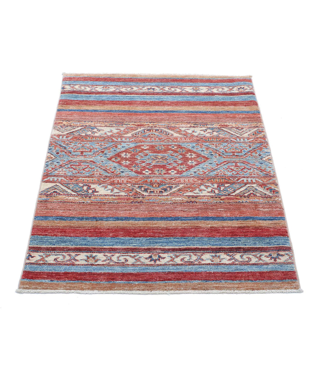 Afghan Khurjeen Rug 2' 8" x 3' 8" Hand-Knotted | No. AT57857