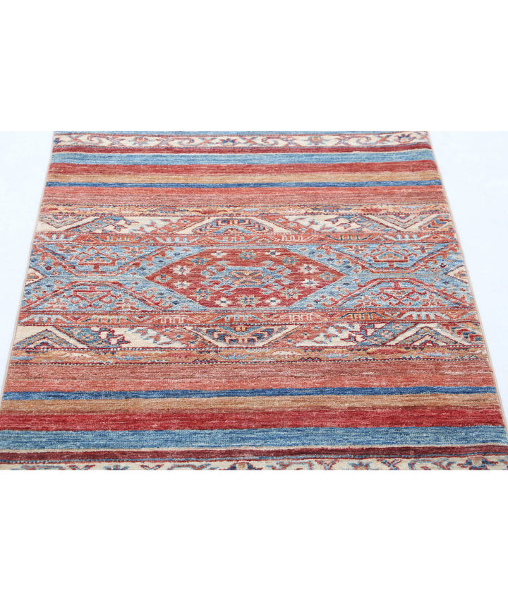 Afghan Khurjeen Rug 2' 8" x 3' 8" Hand-Knotted | No. AT57857