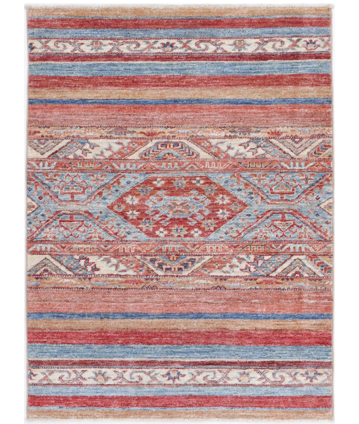 Afghan Khurjeen Rug 2' 8" x 3' 8" Hand-Knotted | No. AT57857