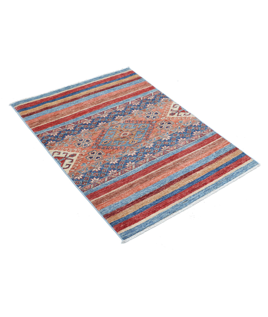 Afghan Khurjeen Rug 2' 9" x 3' 8" Hand-Knotted | No. AT25142