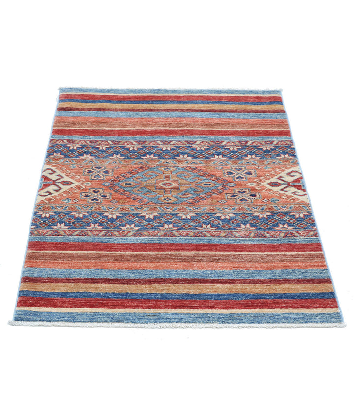 Afghan Khurjeen Rug 2' 9" x 3' 8" Hand-Knotted | No. AT25142