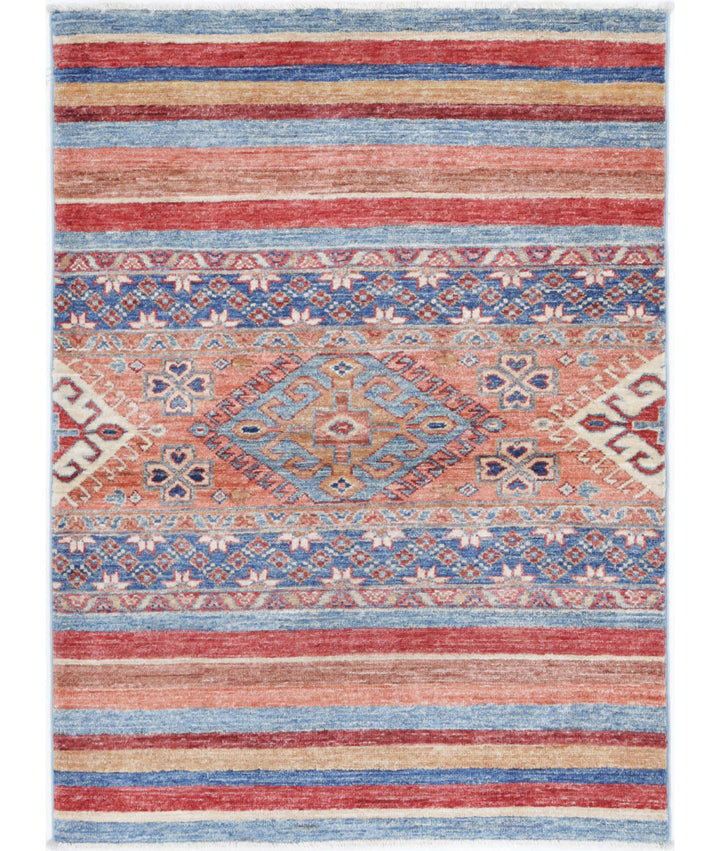 Afghan Khurjeen Rug 2' 9" x 3' 8" Hand-Knotted | No. AT25142