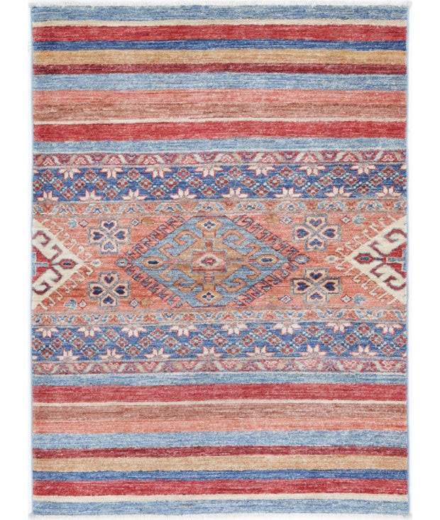 Hand Knotted Khurjeen Wool Rug 2' 9" x 3' 8" - No. AT25142