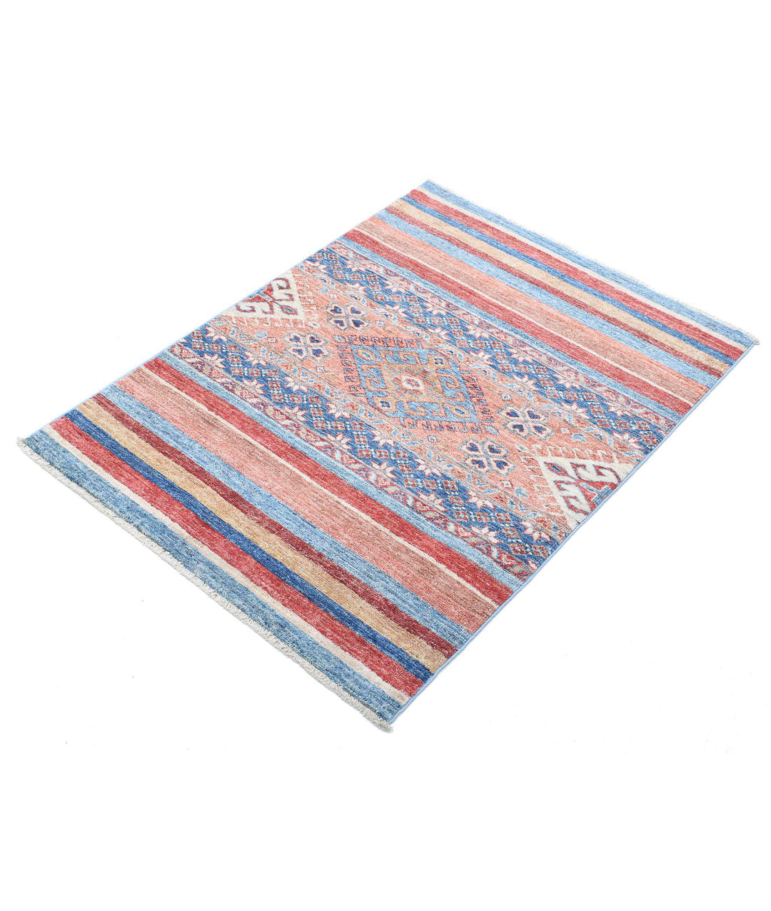 Afghan Khurjeen Rug 2' 8" x 3' 8" Hand-Knotted | No. AT20401