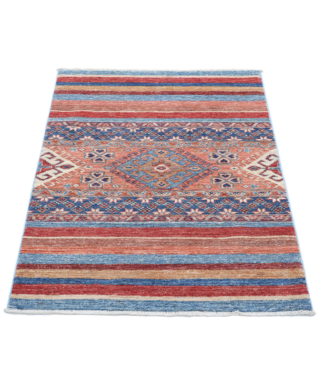 Afghan Khurjeen Rug 2' 8" x 3' 8" Hand-Knotted | No. AT20401