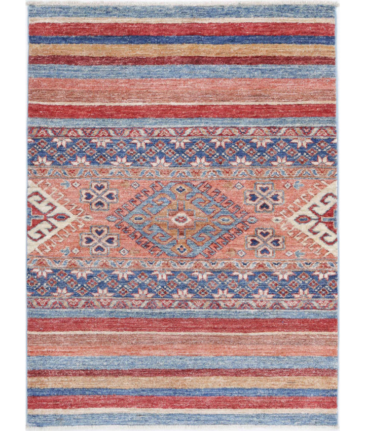 Afghan Khurjeen Rug 2' 8" x 3' 8" Hand-Knotted | No. AT20401