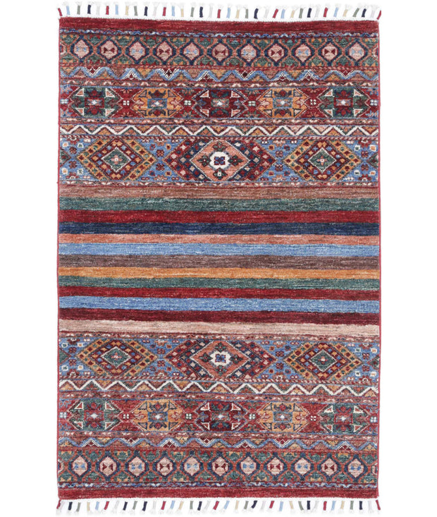 Hand Knotted Khurjeen Wool Rug 2' 8" x 4' 0" - No. AT67139
