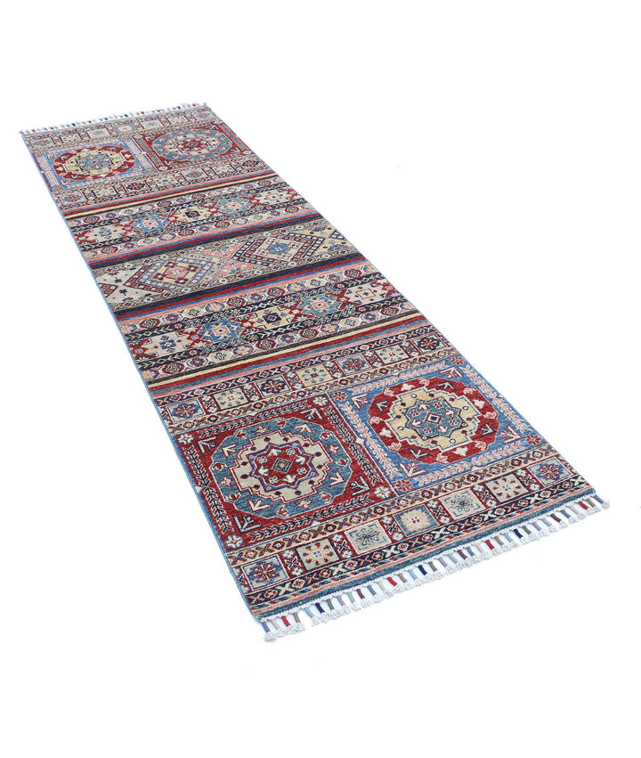 Afghan Khurjeen Rug 2' 8" x 8' 0" Hand-Knotted | No. AT55892