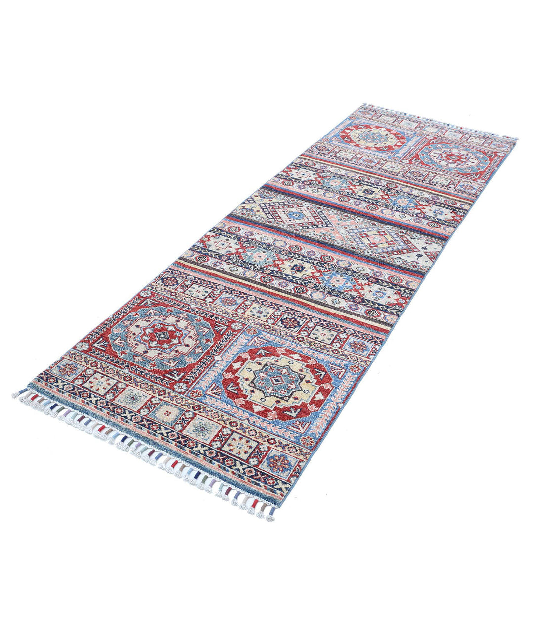 Afghan Khurjeen Rug 2' 8" x 8' 0" Hand-Knotted | No. AT55892