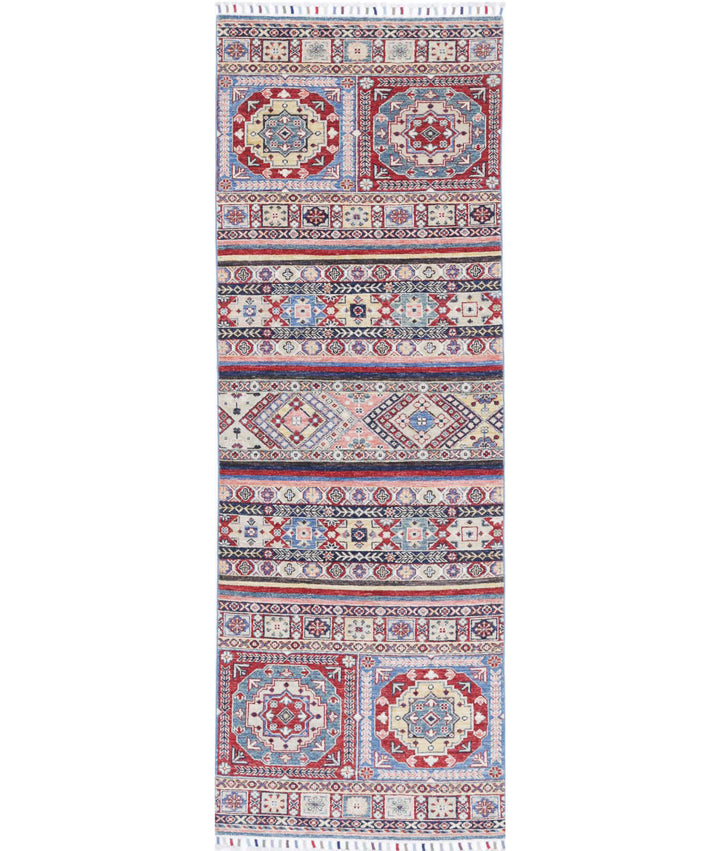 Afghan Khurjeen Rug 2' 8" x 8' 0" Hand-Knotted | No. AT55892