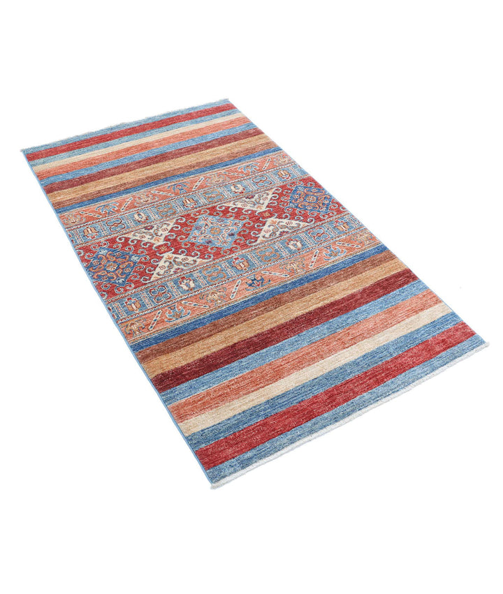 Afghan Khurjeen Rug 2' 11" x 5' 0" Hand-Knotted | No. AT58139