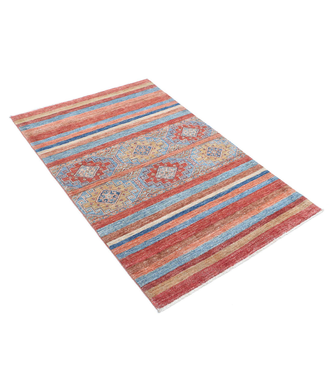 Afghan Khurjeen Rug 3' 0" x 4' 9" Hand-Knotted | No. AT75488