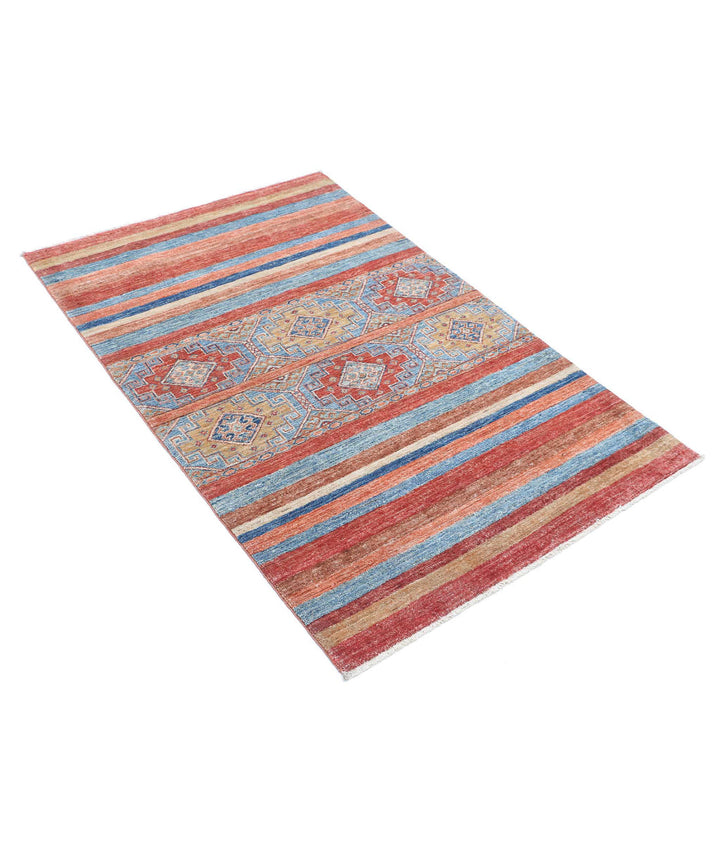 Afghan Khurjeen Rug 3' 0" x 4' 9" Hand-Knotted | No. AT75488