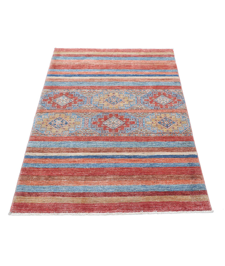 Afghan Khurjeen Rug 3' 0" x 4' 9" Hand-Knotted | No. AT75488