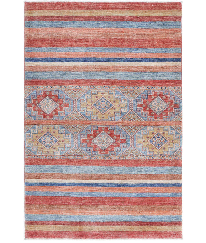 Afghan Khurjeen Rug 3' 0" x 4' 9" Hand-Knotted | No. AT75488