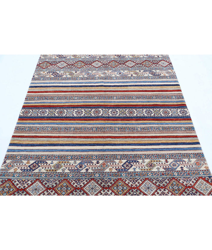 Hand Knotted Khurjeen Wool Rug 4' 10" x 6' 3" - No. AT114437