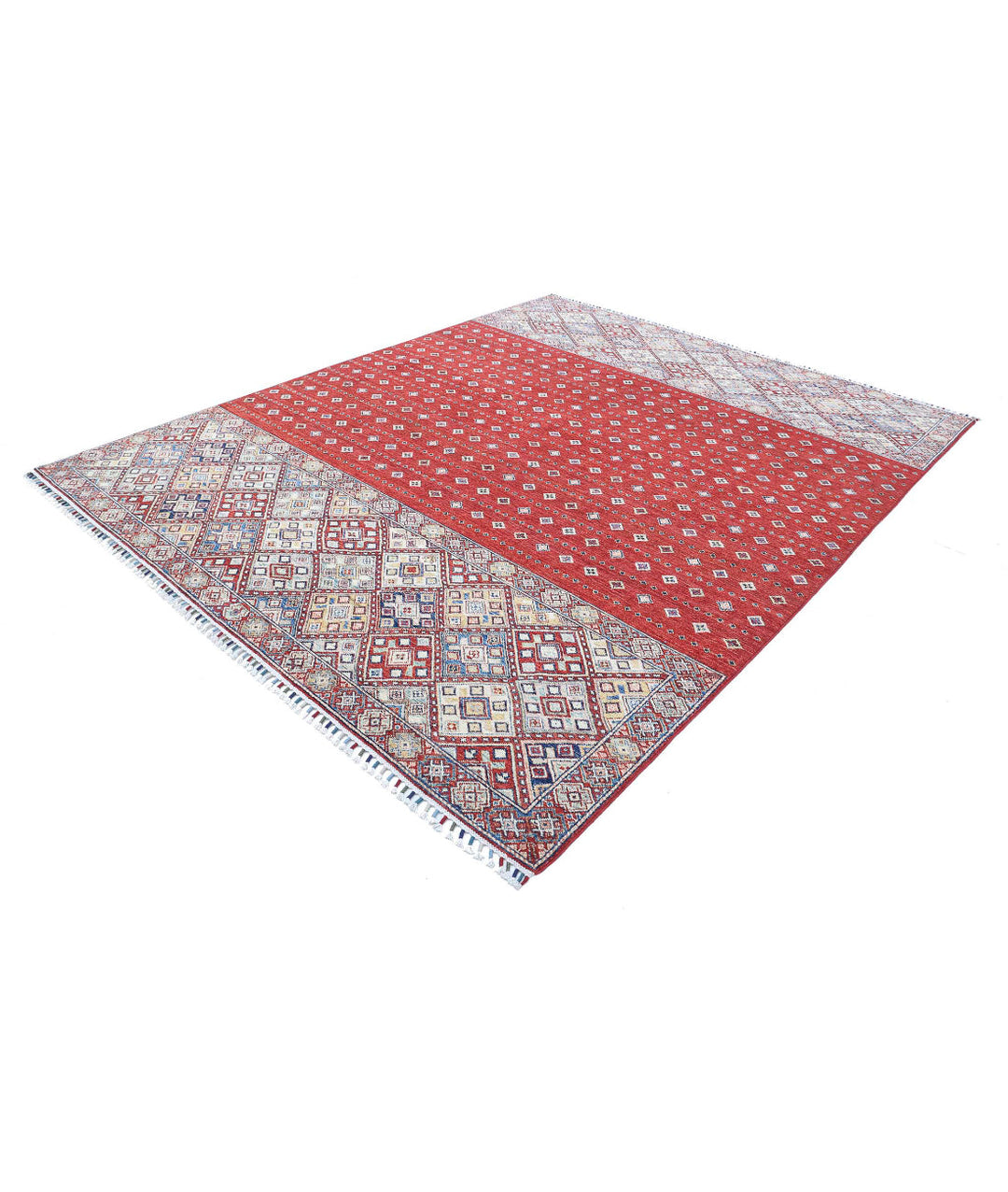 Afghan Khurjeen Rug 7' 9" x 9' 8" Hand-Knotted | No. AT19703