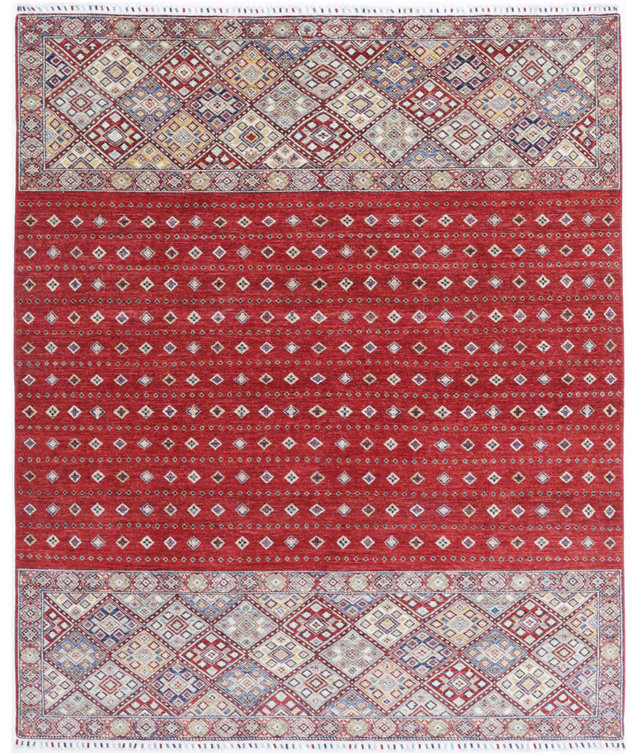 Afghan Khurjeen Rug 7' 9" x 9' 8" Hand-Knotted | No. AT19703