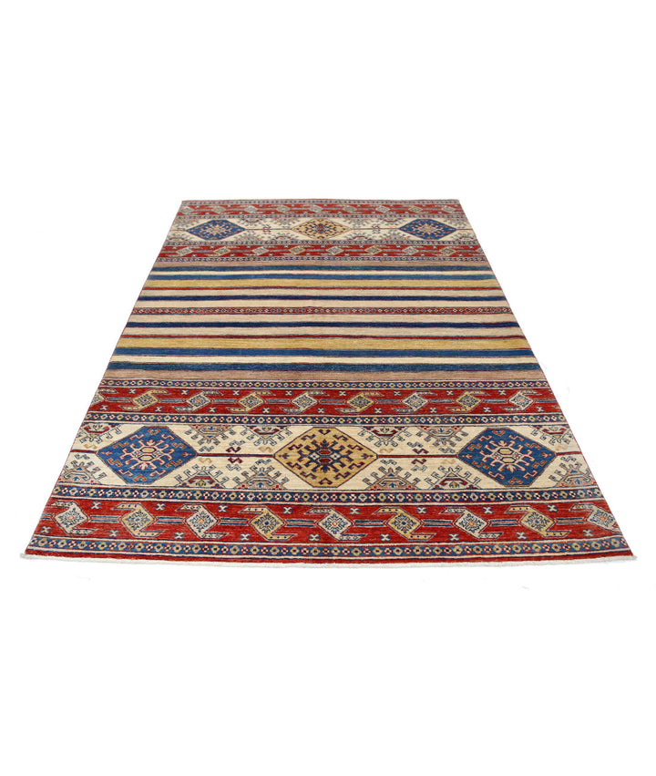 Afghan Khurjeen Rug 5' 6" x 7' 7" Hand-Knotted | No. AT46508