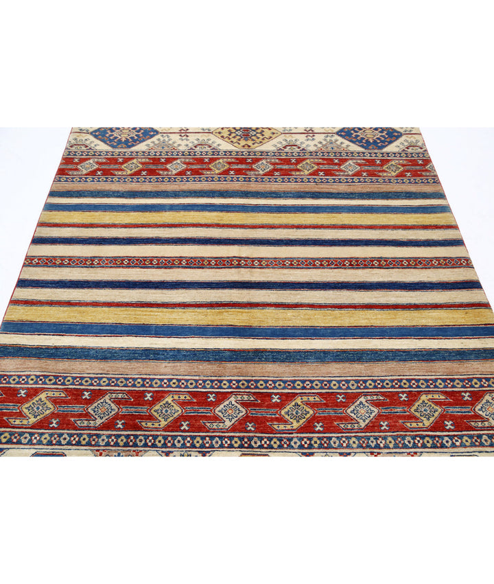 Afghan Khurjeen Rug 5' 6" x 7' 7" Hand-Knotted | No. AT46508