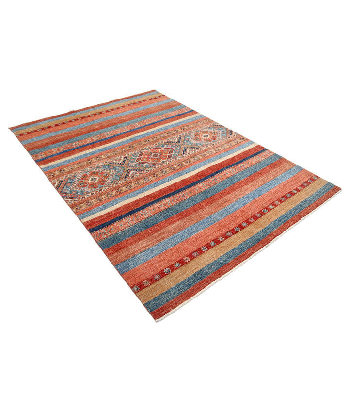 Afghan Khurjeen Rug 5' 6" x 7' 8" Hand-Knotted | No. AT47310