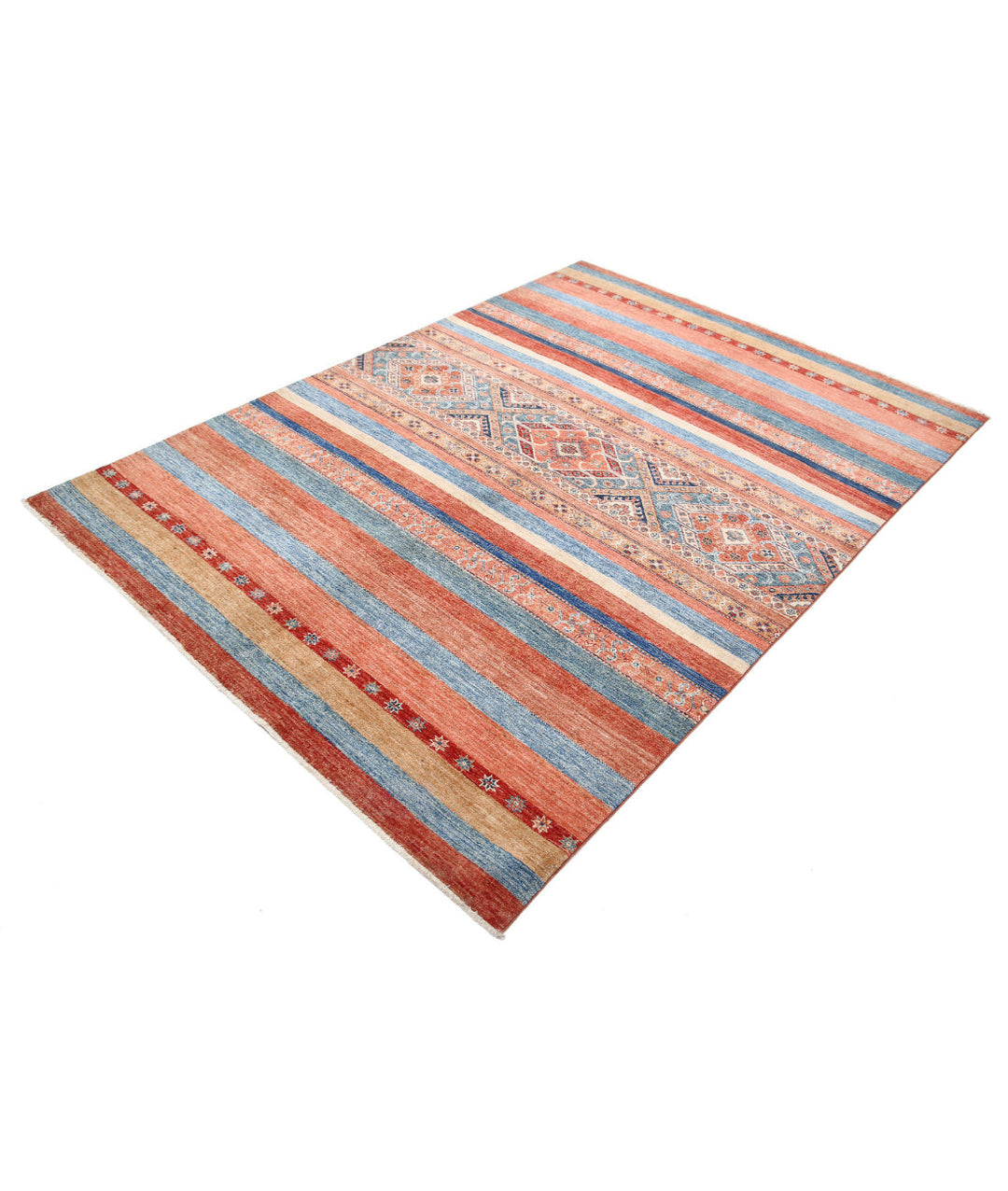 Afghan Khurjeen Rug 5' 6" x 7' 8" Hand-Knotted | No. AT47310