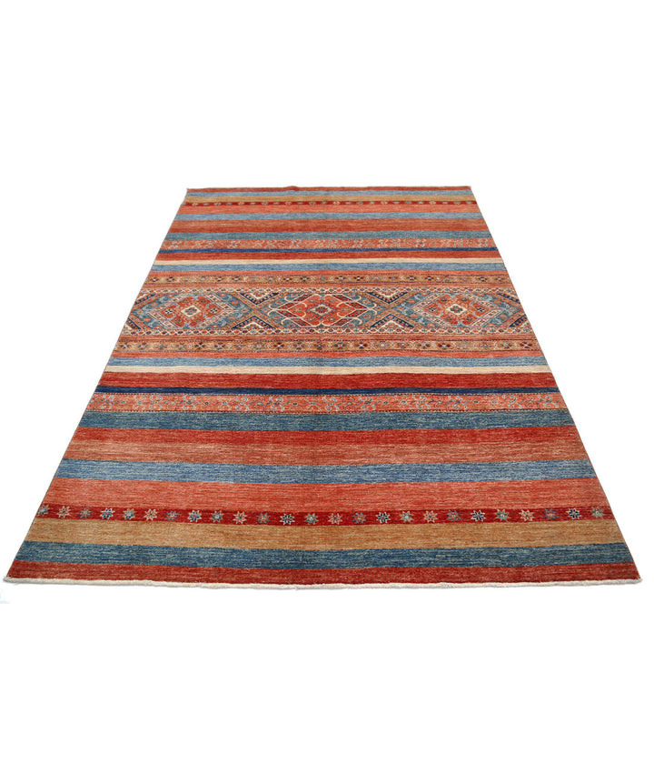 Afghan Khurjeen Rug 5' 6" x 7' 8" Hand-Knotted | No. AT47310