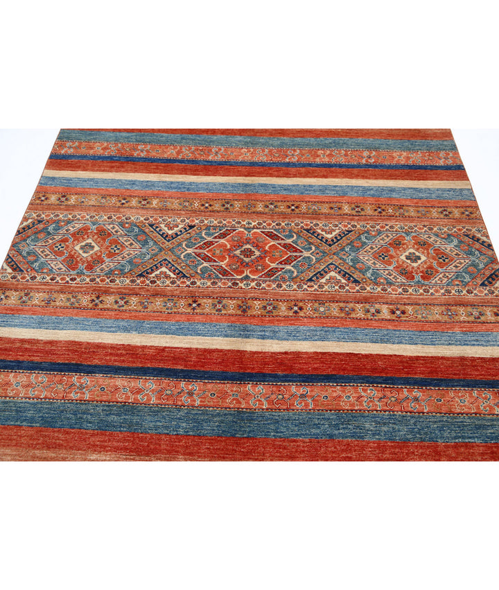 Afghan Khurjeen Rug 5' 6" x 7' 8" Hand-Knotted | No. AT47310