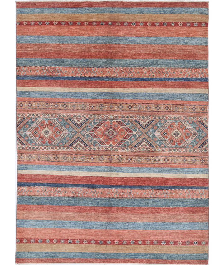 Afghan Khurjeen Rug 5' 6" x 7' 8" Hand-Knotted | No. AT47310