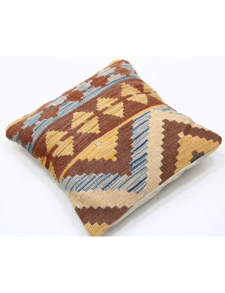 Afghan Tribal Pillow 1' 5" x 1' 5" Hand-Woven detail
