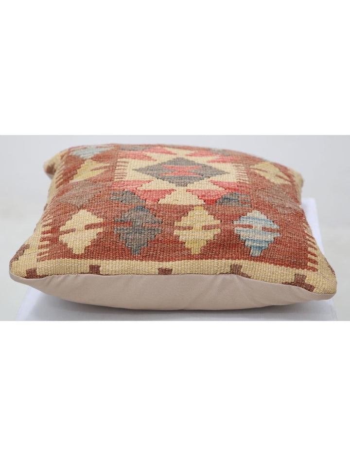 Afghan Tribal Pillow 1' 5" x 1' 5" Hand-Woven detail