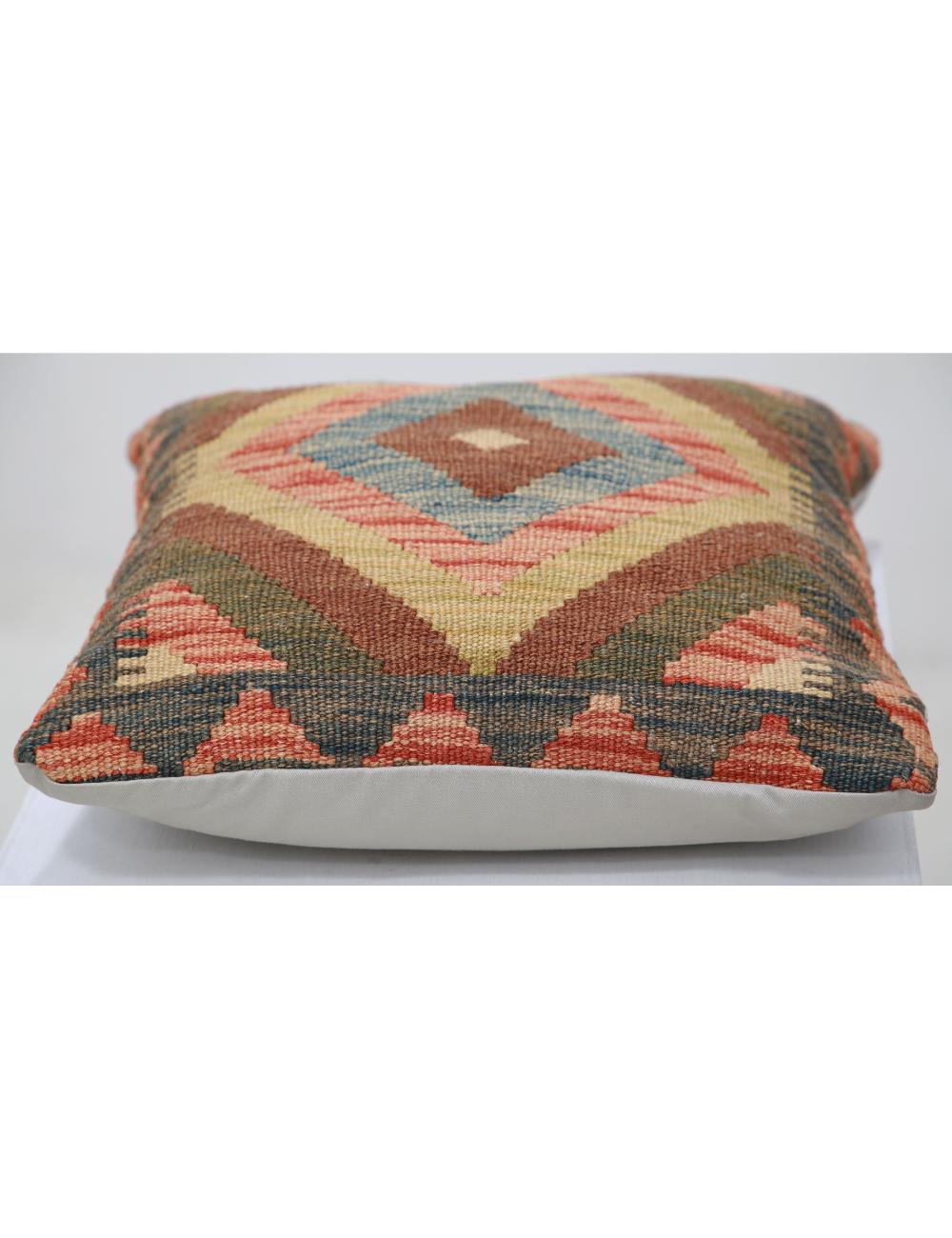 Afghan Tribal Pillow 1' 5" x 1' 5" Hand-Woven detail