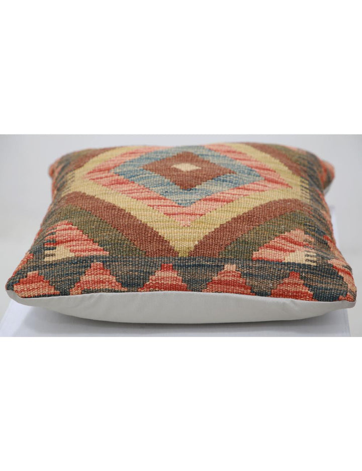 Afghan Tribal Pillow 1' 5" x 1' 5" Hand-Woven detail