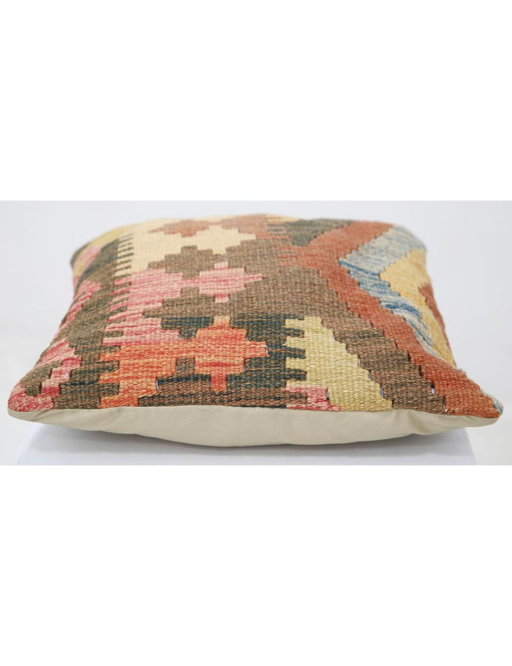 Afghan Tribal Pillow 1' 5" x 1' 5" Hand-Woven detail