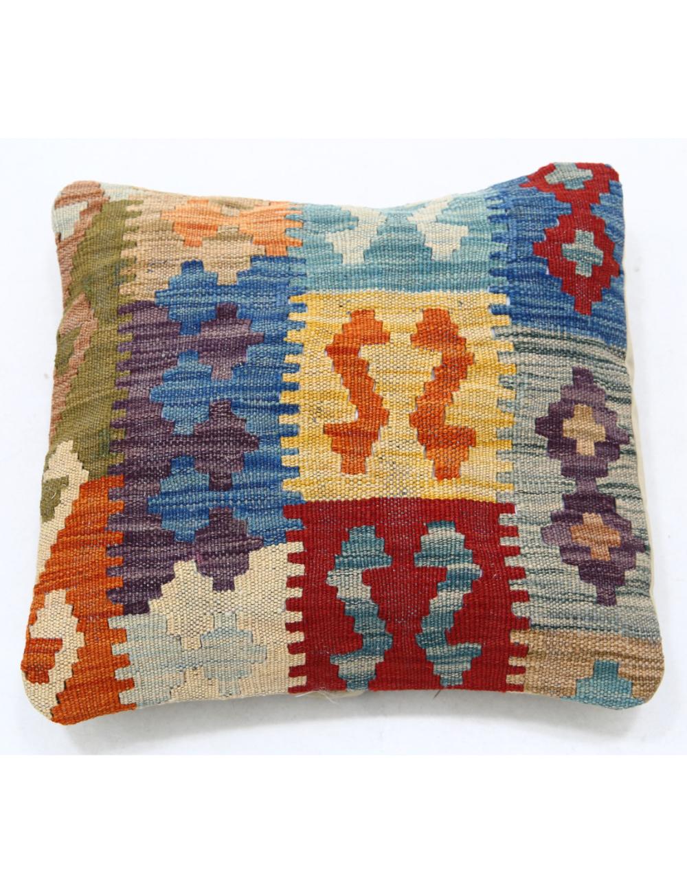 Afghan Tribal Pillow 1' 5" x 1' 5" Hand-Woven