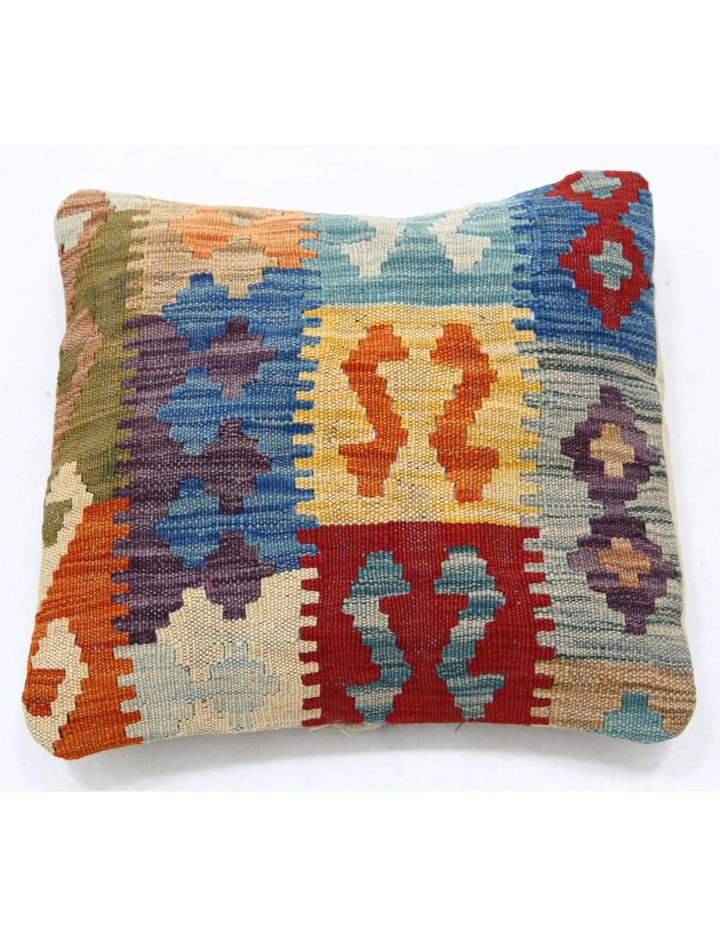 Afghan Tribal Pillow 1' 5" x 1' 5" Hand-Woven