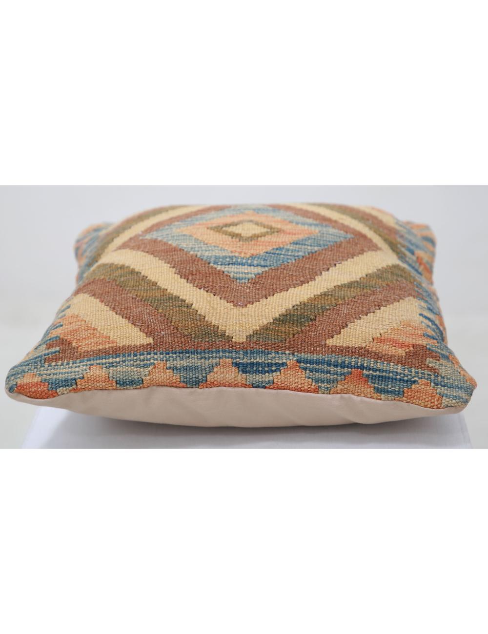 Afghan Tribal Pillow 1' 5" x 1' 5" Hand-Woven detail