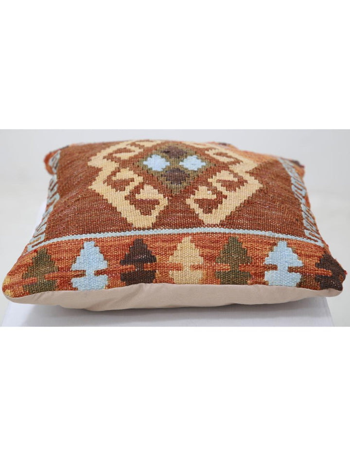 Afghan Tribal Pillow 1' 5" x 1' 5" Hand-Woven detail